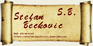 Stefan Bećković vizit kartica